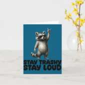 DJ Shades Trash Raccoon Rock Panda Kaart (Gele Bloem)