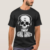 Dj Shirt schedel met hoofdtelefoon (Voorkant)