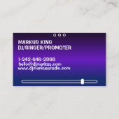 DJ Singer Promoter Songwriter Professionele Muziek Visitekaartje (Achterkant)