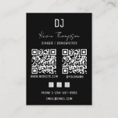 DJ Singer Songwriter Music 2 QR Code Professional  Visitekaartje (Achterkant)