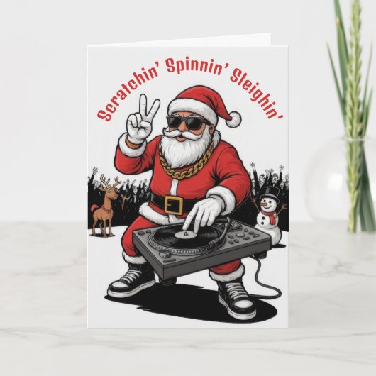 DJ Sinterklaas Kerstmis Kaart (Voorkant)