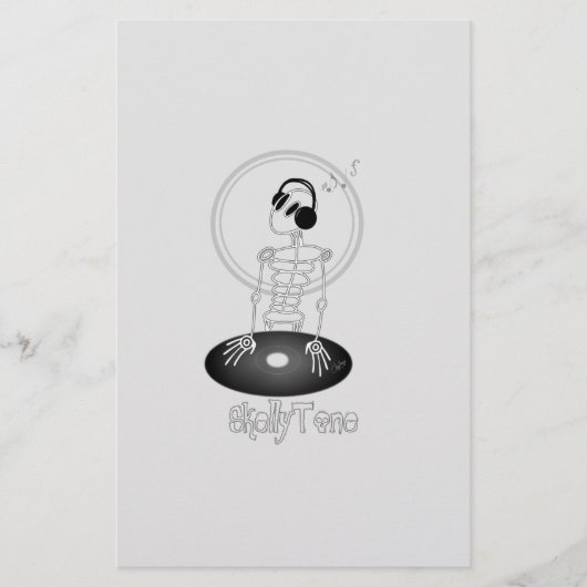 DJ Skeleton Briefpapier (Voorkant)