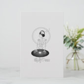 DJ Skeleton Briefpapier (Staand voorkant)