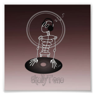 DJ Skeleton Foto Afdruk