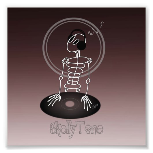 DJ Skeleton Foto Afdruk (Voorkant)