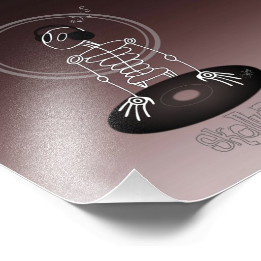 DJ Skeleton Foto Afdruk (Hoek)