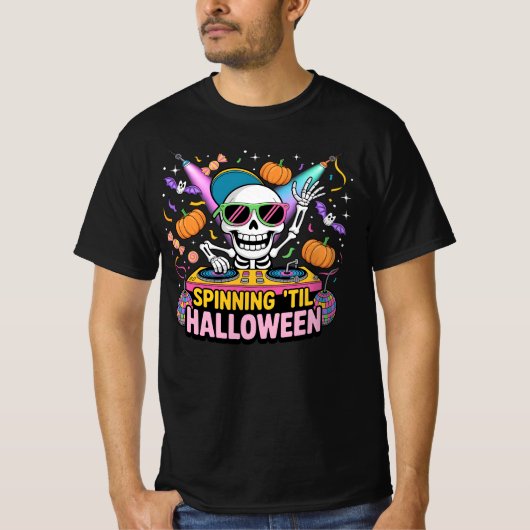 DJ Skeleton Halloween Party Design - T-shirt (Voorkant)