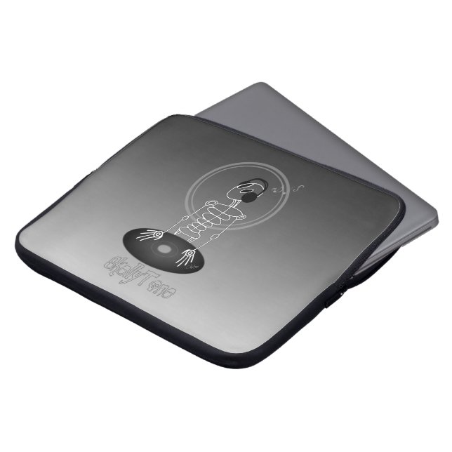 DJ Skeleton Laptop Sleeve (Voorkant top)
