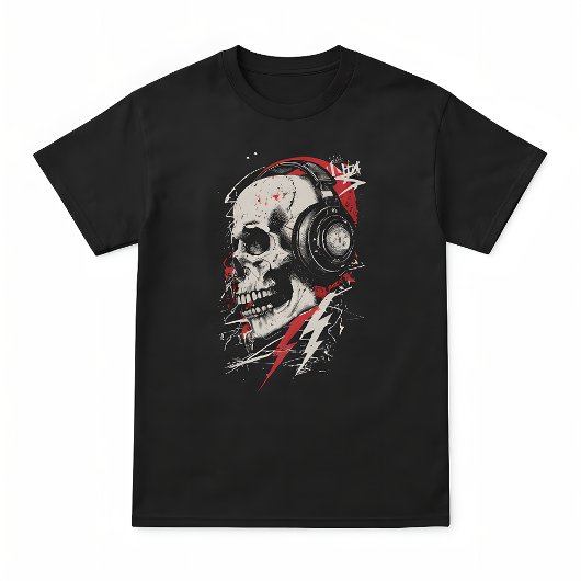 DJ Skull Headphones Lightning Music Electronic Got T-shirt