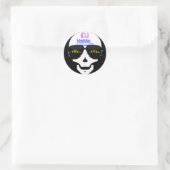 DJ Skull - Jouw namen toevoegen Ronde Sticker (Tas)