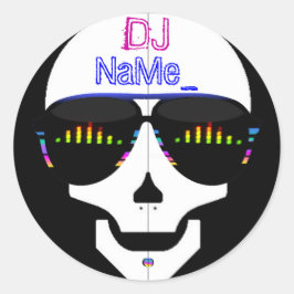 DJ Skull - Jouw namen toevoegen Ronde Sticker