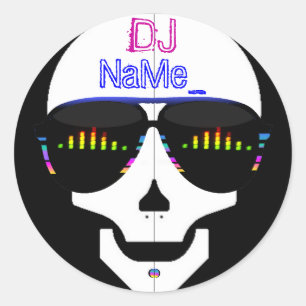 DJ Skull - Jouw namen toevoegen Ronde Sticker