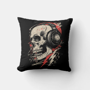 DJ Skull Koptelefoon Bliksem Muziek Elektronisch Kussen