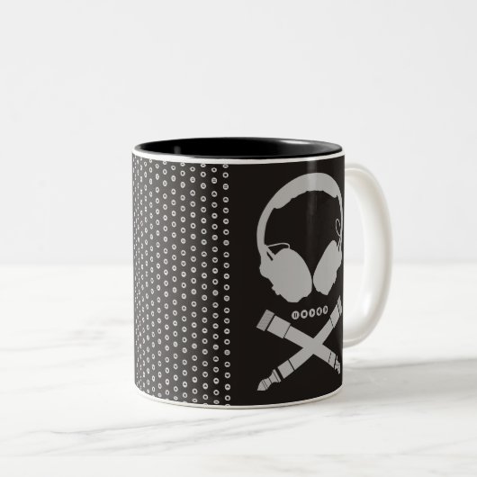 Dj Skull Tweekleurige Koffiemok (Voorkant rechts)