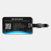 DJ Sky Blue Bagagelabel met QR code (Achterkant horizontaal)