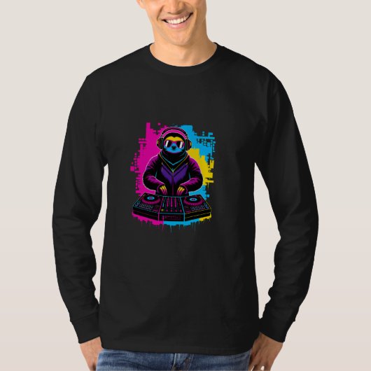 DJ Sloth Graffiti Stijl - Chill EDM Dier met Co T-shirt (Voorkant)