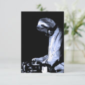 DJ Sloth T-Shirt Bedankkaart (Staand voorkant)