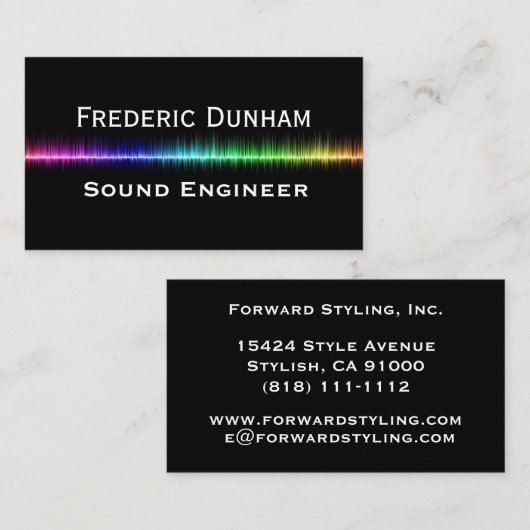 DJ Sound Engineer Music Rainbow-Visitekaartjes Visitekaartje (Voorkant / Achterkant)