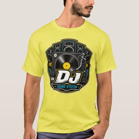 DJ Sound System Grafische T-Shirt (Voorkant)