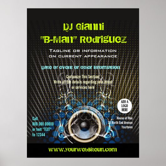 DJ Speaker Rays-Poster voor speciale acties Poster (Voorkant)