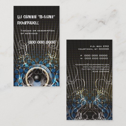 DJ Speaker Rays Visitekaartje (Voorkant / Achterkant)