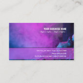 Dj speelt muziek in een geluidsmixer in een nachtc visitekaartje (Achterkant)