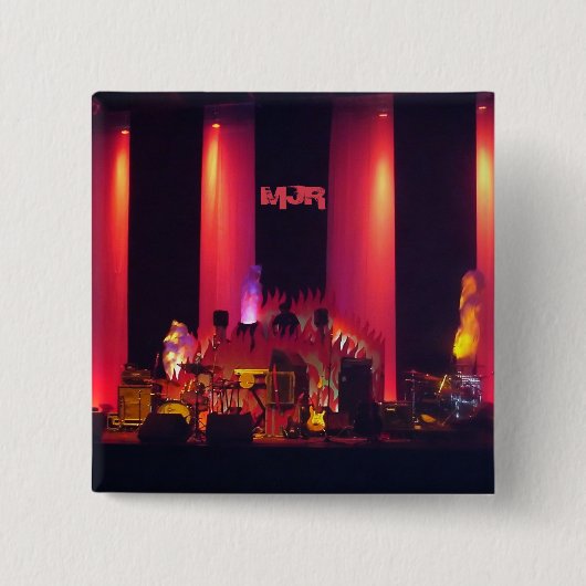 DJ speelt voor live band Vierkante Button 5,1 Cm (Voorkant)