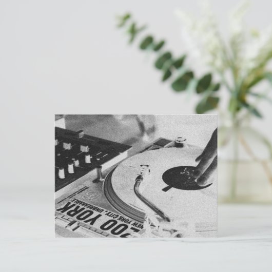 DJ spinnen vinyl 2 Briefkaart (Staand voorkant)