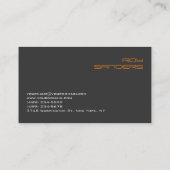 DJ Stijlvol grijs achtergrondrood Sinaasappel Visitekaartje (Achterkant)