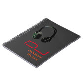 DJ Stijlvolle rode Oranje grijze hoofdtelefoon Notitieboek (Linkerzijde)