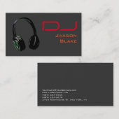DJ Stijlvolle rode Oranje grijze hoofdtelefoon Visitekaartje (Voorkant / Achterkant)
