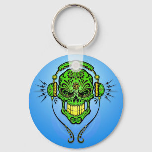 DJ Sugar Skull - Groen en blauw Sleutelhanger