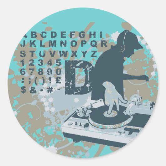 DJ T-shirts en cadeautjes Ronde Sticker (Voorkant)