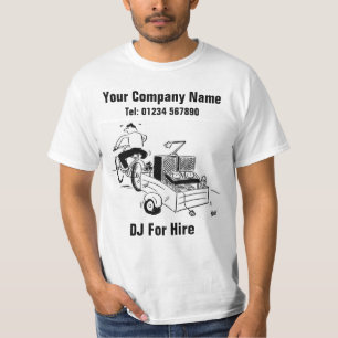 DJ te huur Cartoon om te personaliseren T-shirt