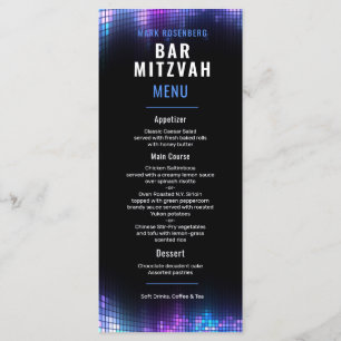 DJ Techno Dance Party Bar Mitzvah Menu
