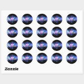 DJ Techno Dance Party Bar Mitzvah Ronde Sticker (Vel)