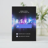 DJ Techno Dance Party Bar Mitzvah RSVP-kaart RSVP Kaartje (Staand voorkant)