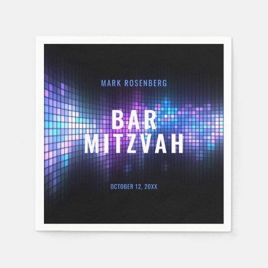DJ Techno Dance Party Bar Mitzvah Servet (Voorkant)
