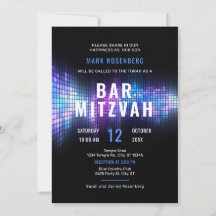 DJ Techno Dance Party Bar Mitzvah Uitnodiging
