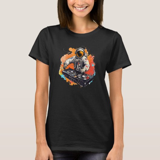 DJ Techno Muziek Astronaut Rave T-shirt (Voorkant)