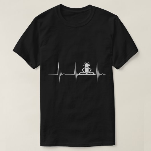 DJ Techno Platenspeler DJ Heartbeat EKG Pulse Danc T-shirt (Design voorkant)