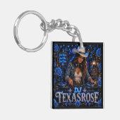 DJ TEXASROSE dubbelzijdige sleutelhanger (Voorkant Links)