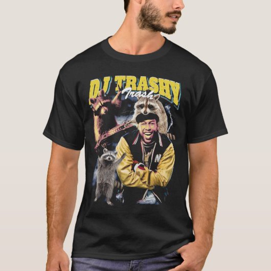DJ Trashy Trash Funny Raccoon Bootleg Shirt (Voorkant)