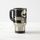 DJ Travel mug met schijfjockey en hoofdtelefoon Reisbeker (Voorkant links)