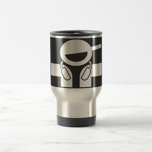 DJ Travel mug met schijfjockey en hoofdtelefoon Reisbeker (Center)