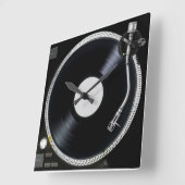 DJ turntable Wall Clock Vierkante Klok (Hoek)