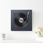 DJ turntable Wall Clock Vierkante Klok (Huis)