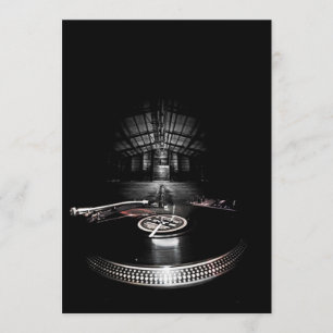 DJ-uitnodiging van de partij met pictogrammen voor Kaart