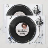DJ uitzetbare fotoverjaardagsuitnodiging Kaart (Voorkant / Achterkant)