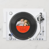 DJ uitzettingsbare uitnodiging voor fotobruiloft (Voorkant)